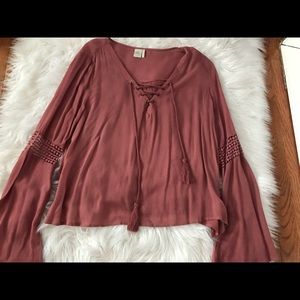 long sleeve bell bottom shirt